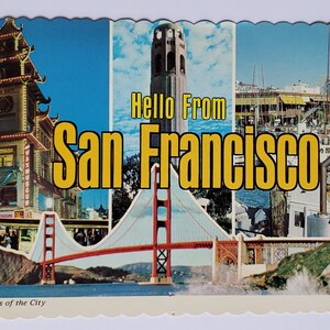 1983 San Francisco City highlights postcard vintage travel USA stamped and dated original vintage retro