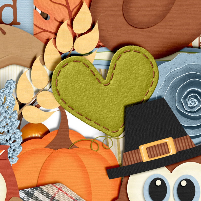 Owl Be Thankful Thanksgiving Digital Scrapbook Kit - Etsy