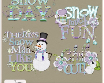 Snowday Digital Scrapbook Word Art