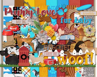 STORE CLOSING! Woof! Puppy Dog Digital Scrapbook Kit