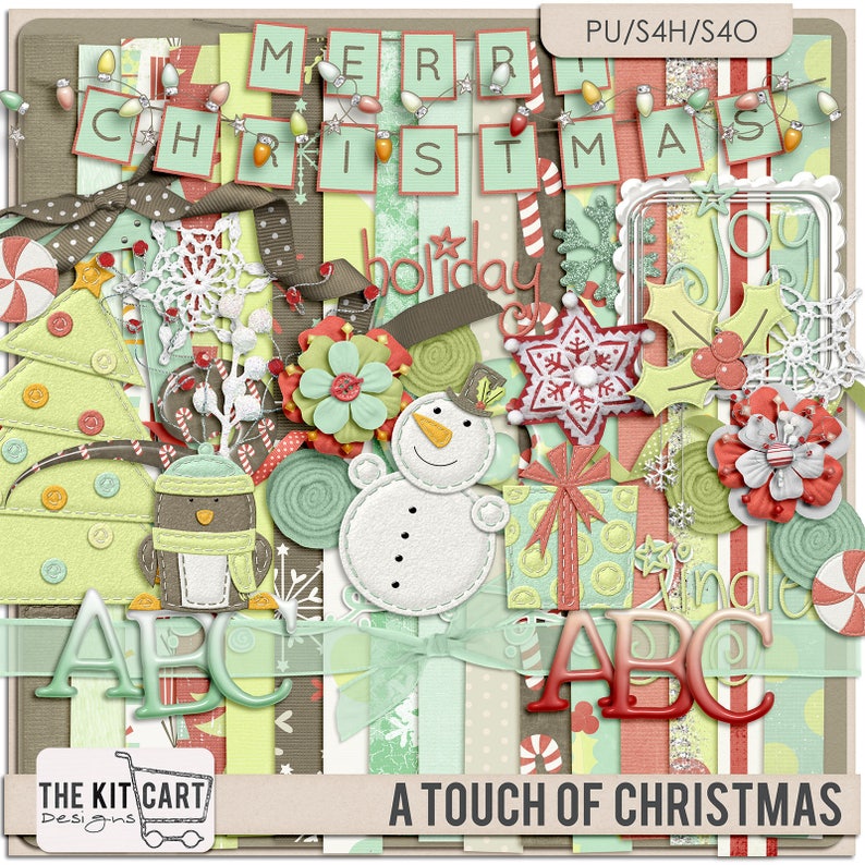 A Touch of Christmas Digital Scrapbook Kit Etsy