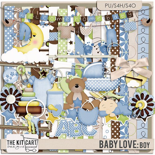 Vintage Baby Scrapbook Kit Baby Digital Paper Pack Shabby Baby Etsy