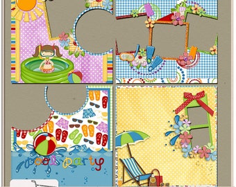 STORE CLOSING! Pool Party Digital Scrapbook Quick Pages