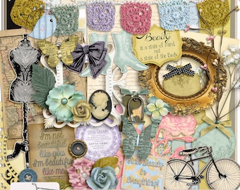 STORE CLOSING! Vintage Beauty Digital Scrapbook Kit