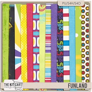 STORE CLOSING Funland Amusement Park Digital Scrapbooking Kit image 2