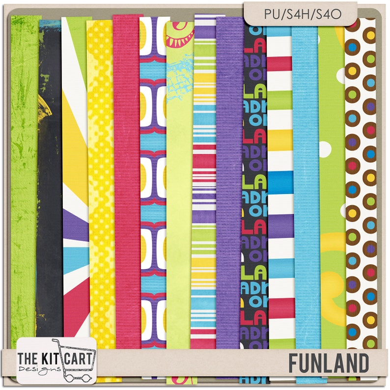 STORE CLOSING Funland Amusement Park Digital Scrapbooking Kit image 2