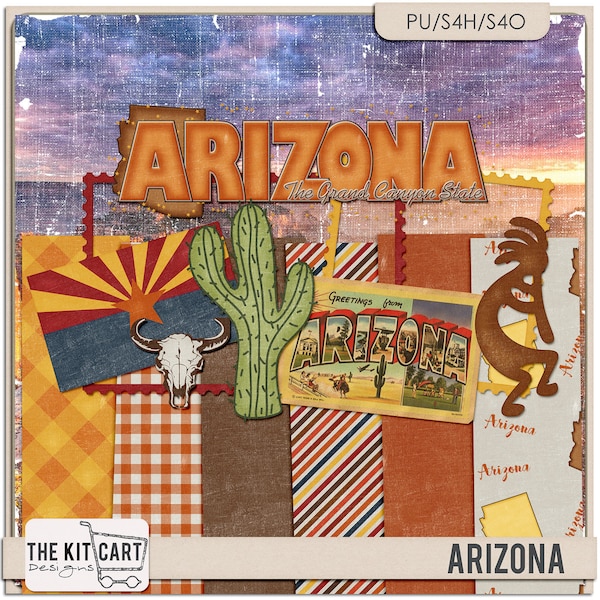 United States Arizona Mini Digital Scrapbook Kit