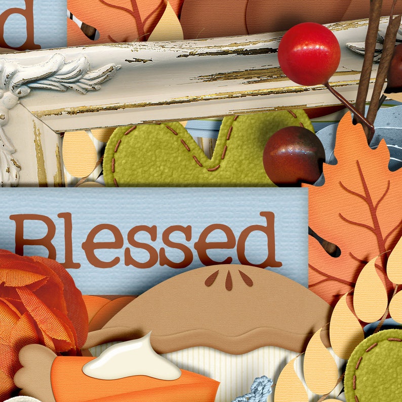 Owl Be Thankful Thanksgiving Digital Scrapbook Kit - Etsy