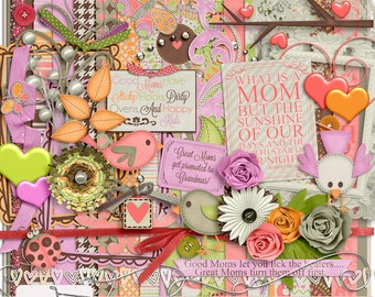 STORE CLOSING! Great Moms Mother's Day Digital Scrapbook Page Kit
