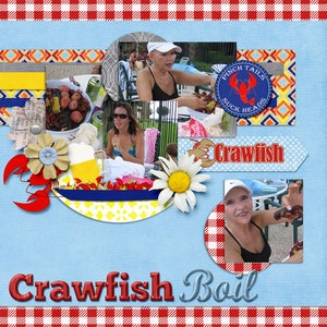 Crawfish Boil Seafood Digital Scrapbook Kit image 3