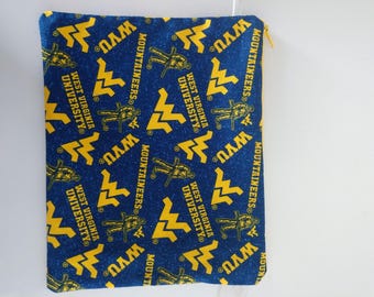 Trousse de maquillage en tissu de l'Université de Virginie-Occidentale
