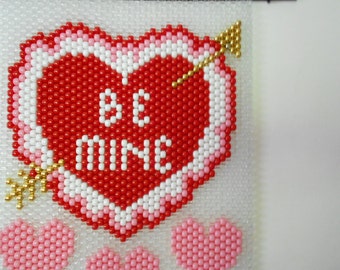 Be Mine Valentine Beaded Banner with Metal Heart Hanger