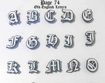 Letter shoe charms, clips, party favors, alphabet, gifts, block, old english, colored, lower case, letters, unbranded