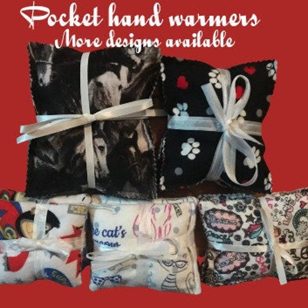 Pocket hand warmers, comfort, rice, owie bag, boo boo bag, heat pack, cold pack, therapeutic, relaxation, warmth, warm hands, gift set of 2