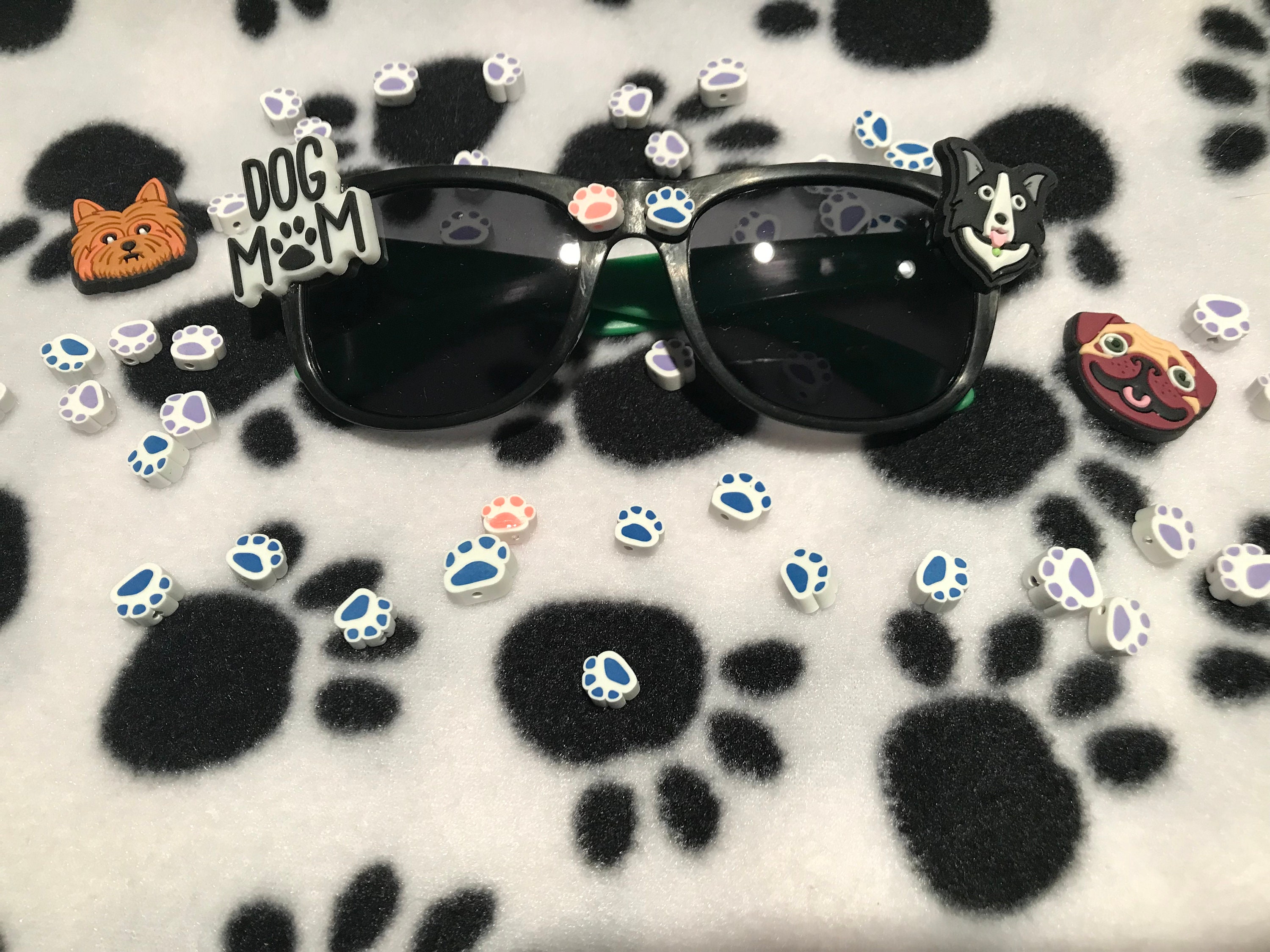 Dog Mom/dad Sunglasses: Neon Sunnies With Dog Charms - Etsy