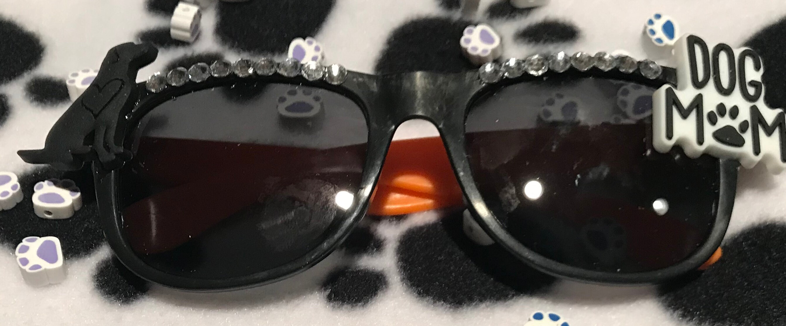 Dog Mom/dad Sunglasses: Neon Sunnies With Dog Charms - Etsy display picture 1