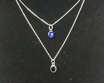 Birthstone necklaces pendants, heart charm, birthstones, diamond, ruby, peridot, topaz, sapphire, emerald, amethyst, aquamarine, opal, pearl