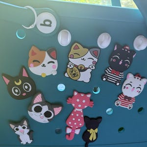 Cat Bogg bag charms, accessories, beach bags, purses with holes large rubber charms with back button to snap in place, pink, panther, lucky