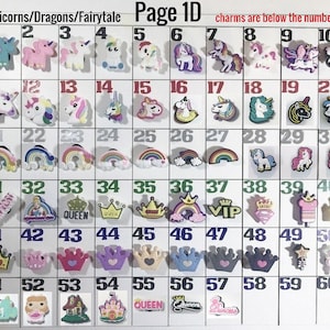 Fantasy shoe charms unbranded, party favors, shoe clips, luna, unicorns, rainbows, princess, crowns, fairyland, gifts, thousands of charms