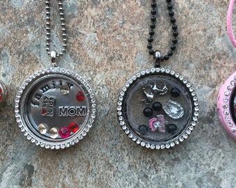 Floating Charm Locket Kit: DIY Memory Necklace, Rhinestones & Charms