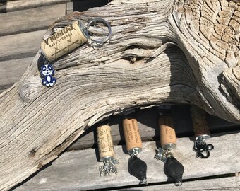 Recycled Wine cork key chain interchangeable charms Dad, Mom(love football, dragon, unique gifts, fast shipping, after Christmas sale
