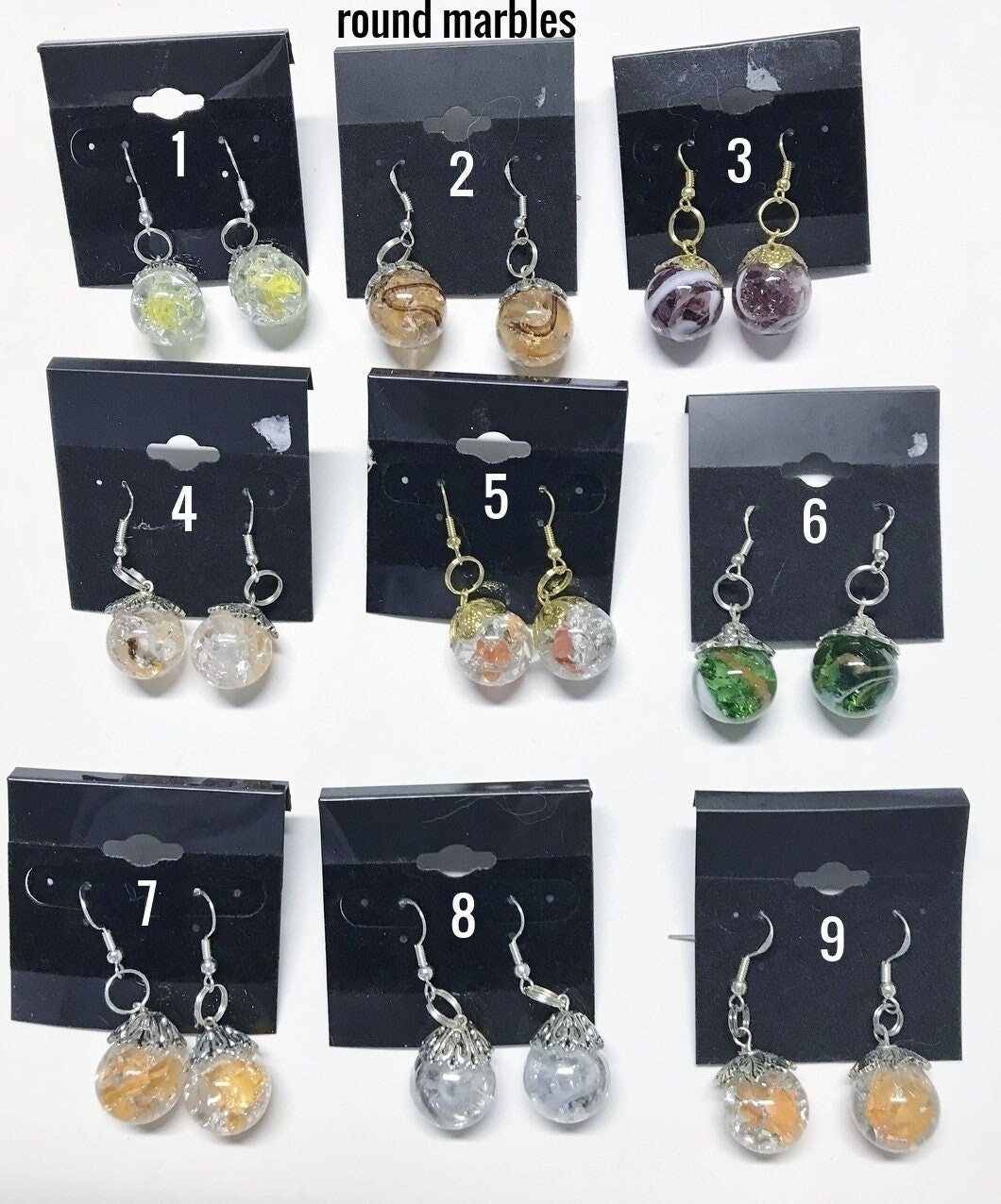 Clearance cracked marble earrings, 925 Sterling Silver French Hooks(Swirls), dangle posts, regular posts, hoop, unique gifts, ready to ship