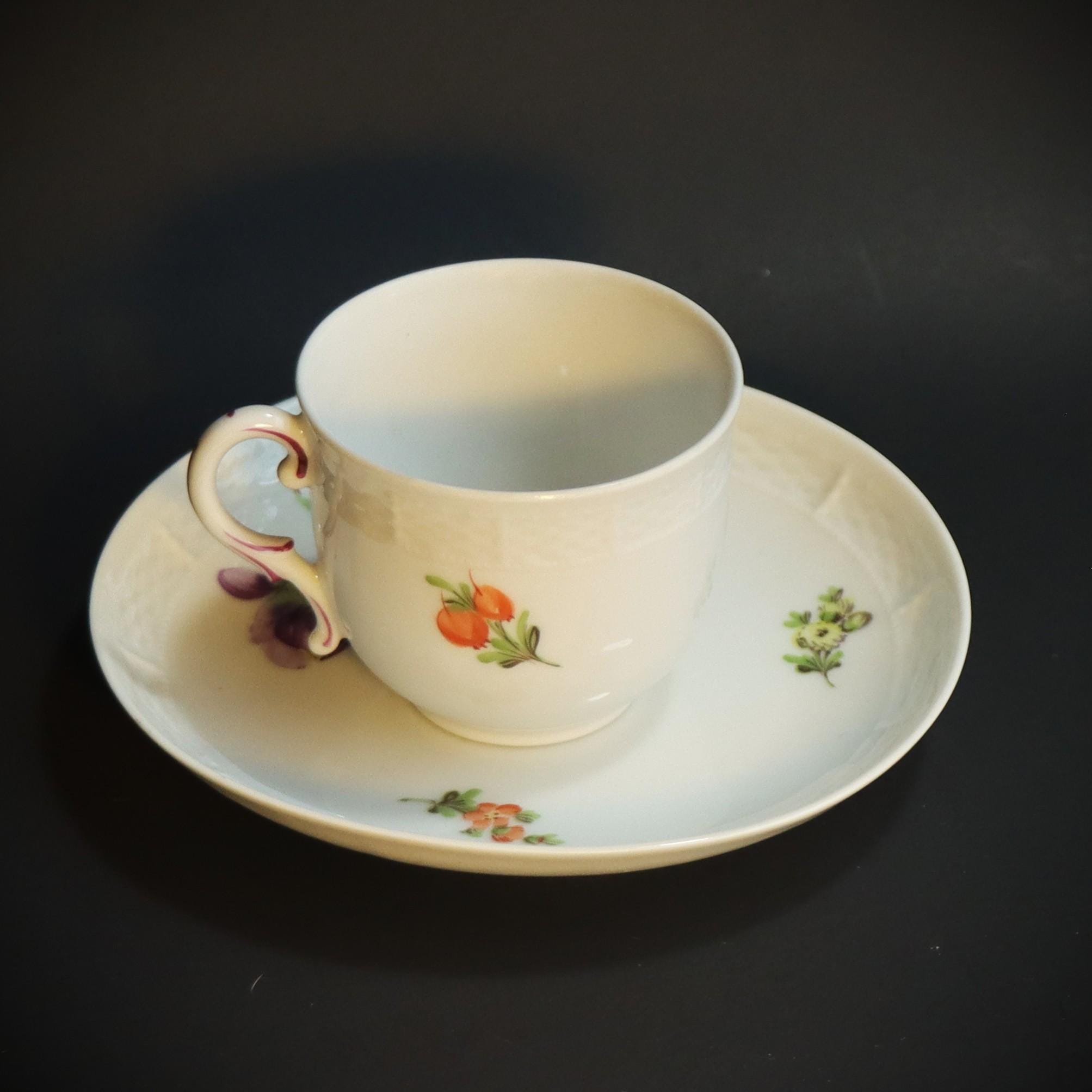 アンティーク ニンフェンブルク磁器 1920-30年頃 デミタス 手描き花柄