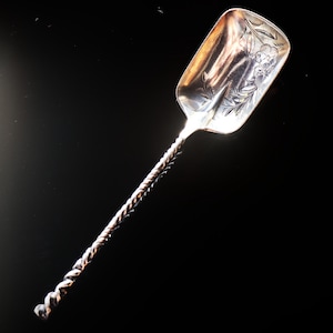 Seltener antiker 19thc Towle Sterling Silber Twist #27 Muster 13,5 cm Konserven oder Gelee Löffel 18.7g