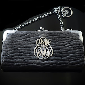Bolso de mano de noche compacto Watson Art Déco de plata de ley para mujer