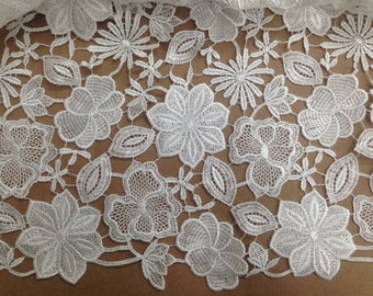 1/2 YARD Italian guipure embroidered lace 36 inches wide Ivory off-white