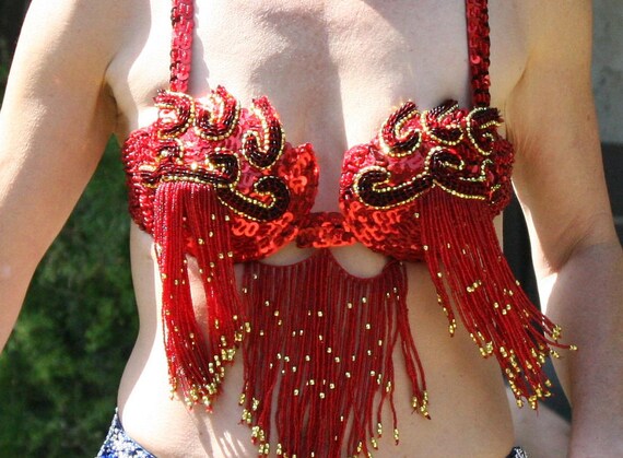 Ruby Red Professional Bellydancer Costume - image 7