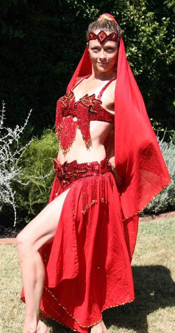 Ruby Red Professional Bellydancer Costume - image 5