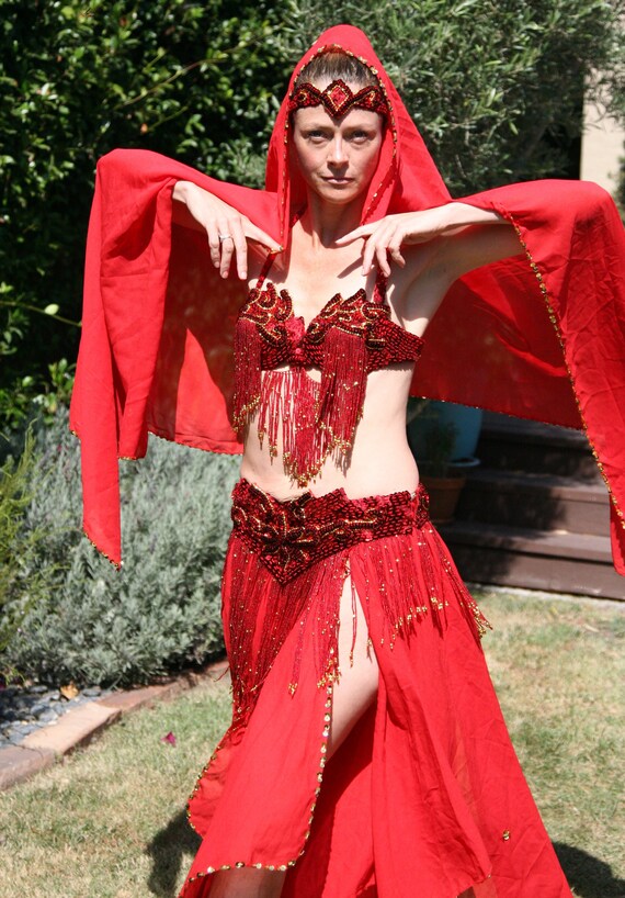 Ruby Red Professional Bellydancer Costume - image 2