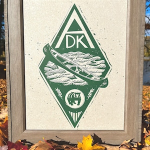 ADK // New York&#39;s Adirondack Mountains // Handmade Screen Print