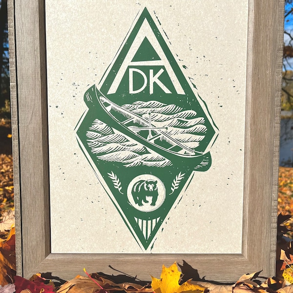 ADK // New York's Adirondack Mountains // Handmade Screen Print