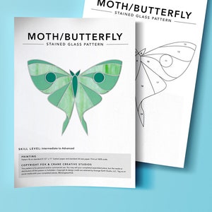 Motte Schmetterling Luna Moth Insekt Glasmalerei DIY MUSTER NUR, digitaler Download
