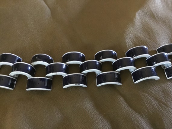 Jay Feinberg 80’s Chunky Bracelet Enamel Metal SI… - image 7