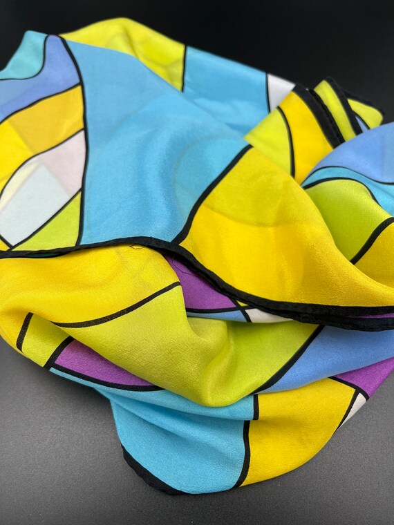 Vintage Echo Silk Scarf Oversized Square Fab Colo… - image 4