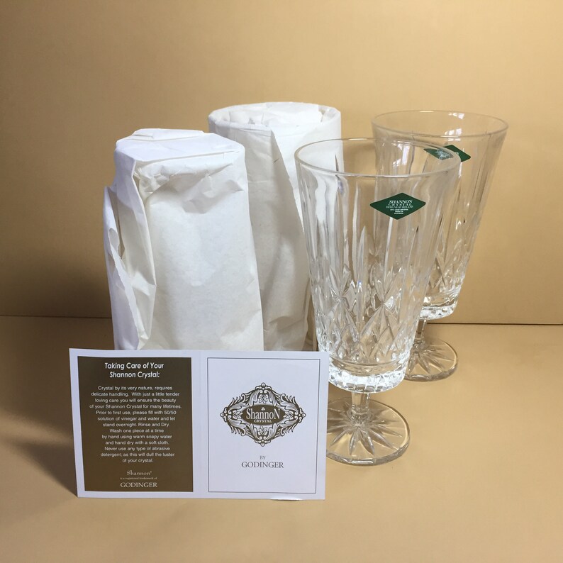 set of 4 SHANNON CRYSTAL ICED TEA GOBLETS
