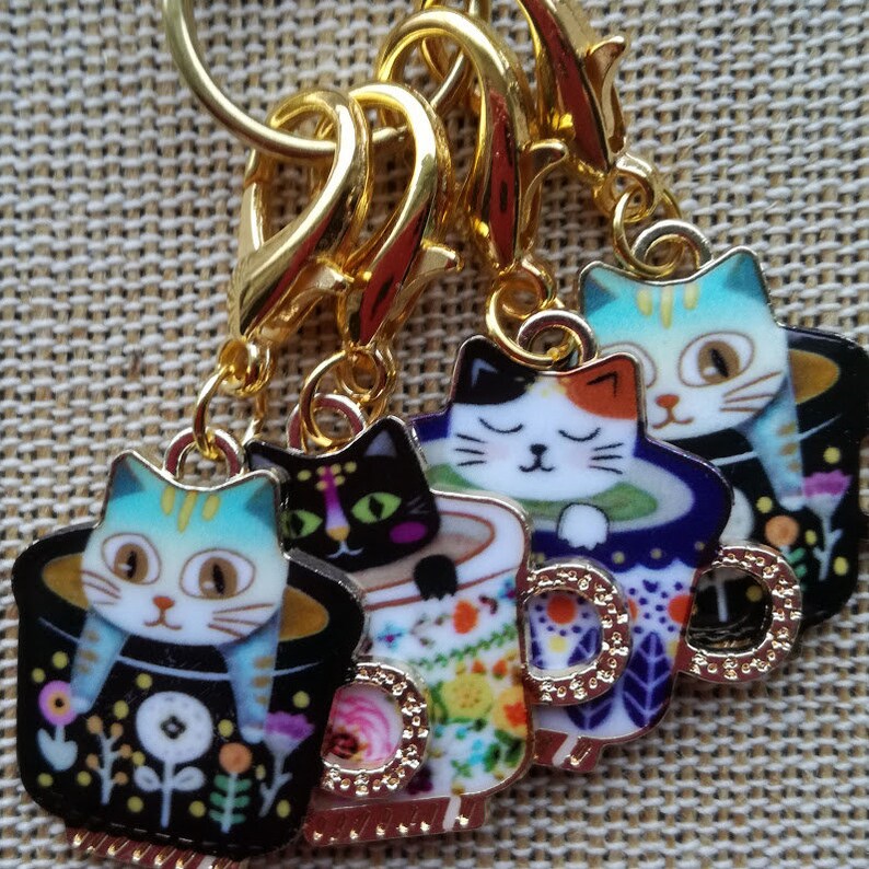 Stitch Markers for Crochet Knitting Progress Keepers 4 Cats Etsy