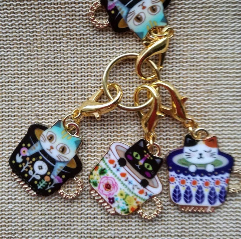 Stitch Markers for Crochet Knitting Progress Keepers 4 Cats Etsy