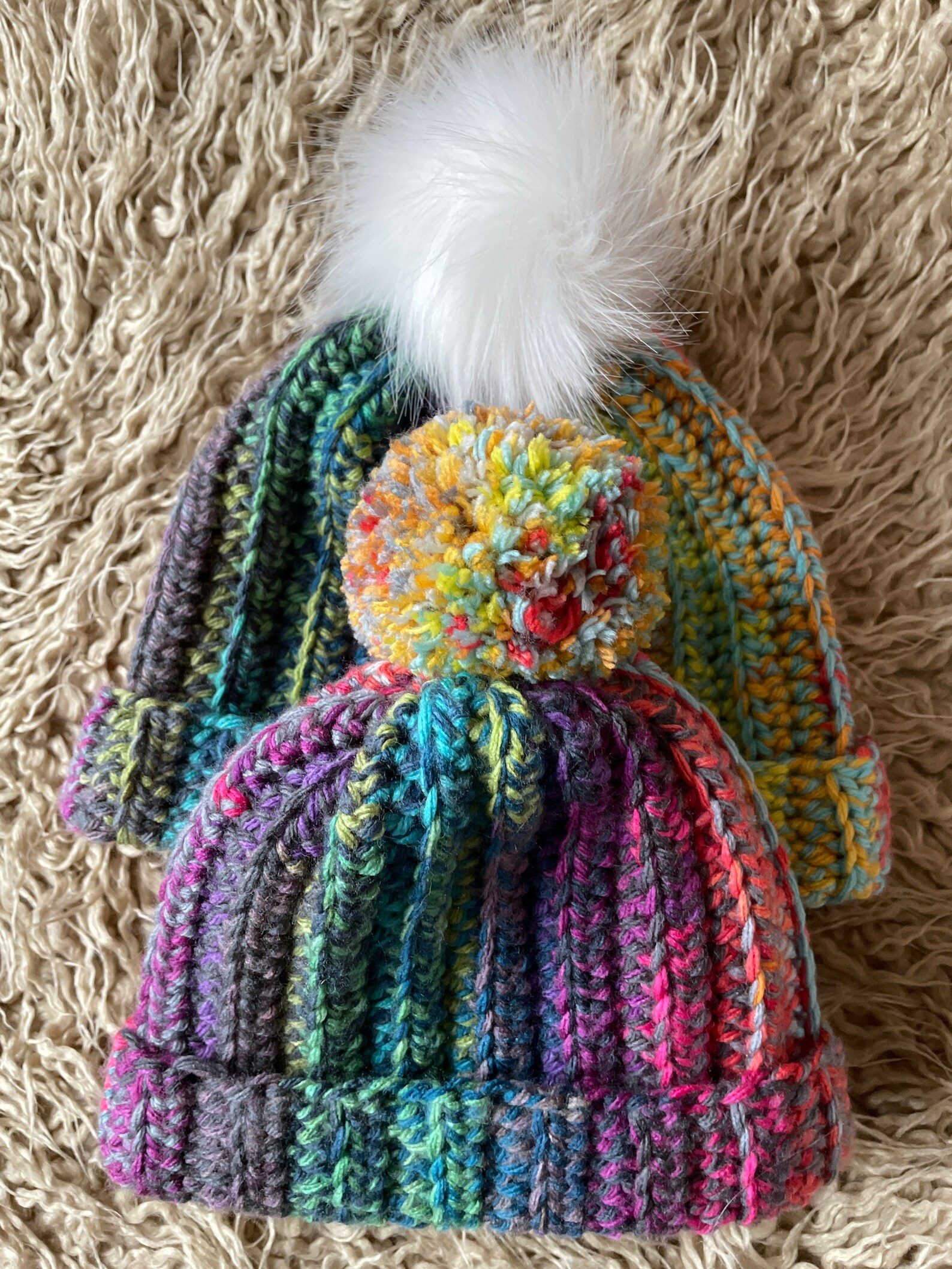 rainbow bobble hat