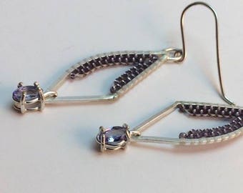 Tanzanite Beaded Earrings