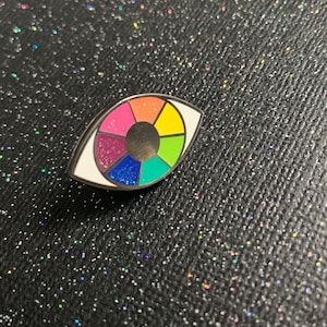 Rainbow Eye Glitter Enamel Pin