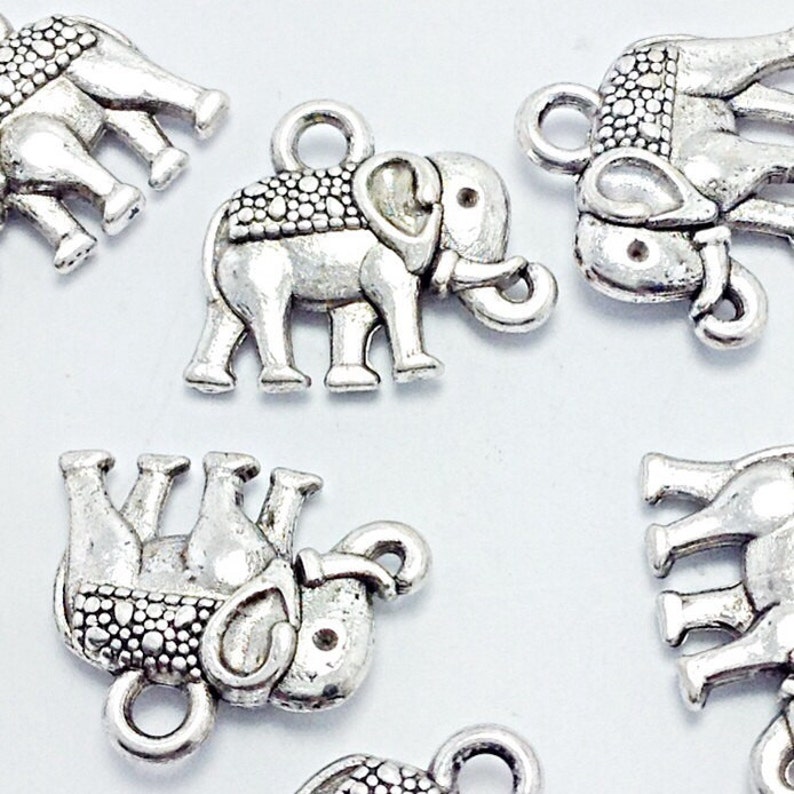 BULK 50 Elephant Charms Antique Silver Tone Zoo Animal Etsy