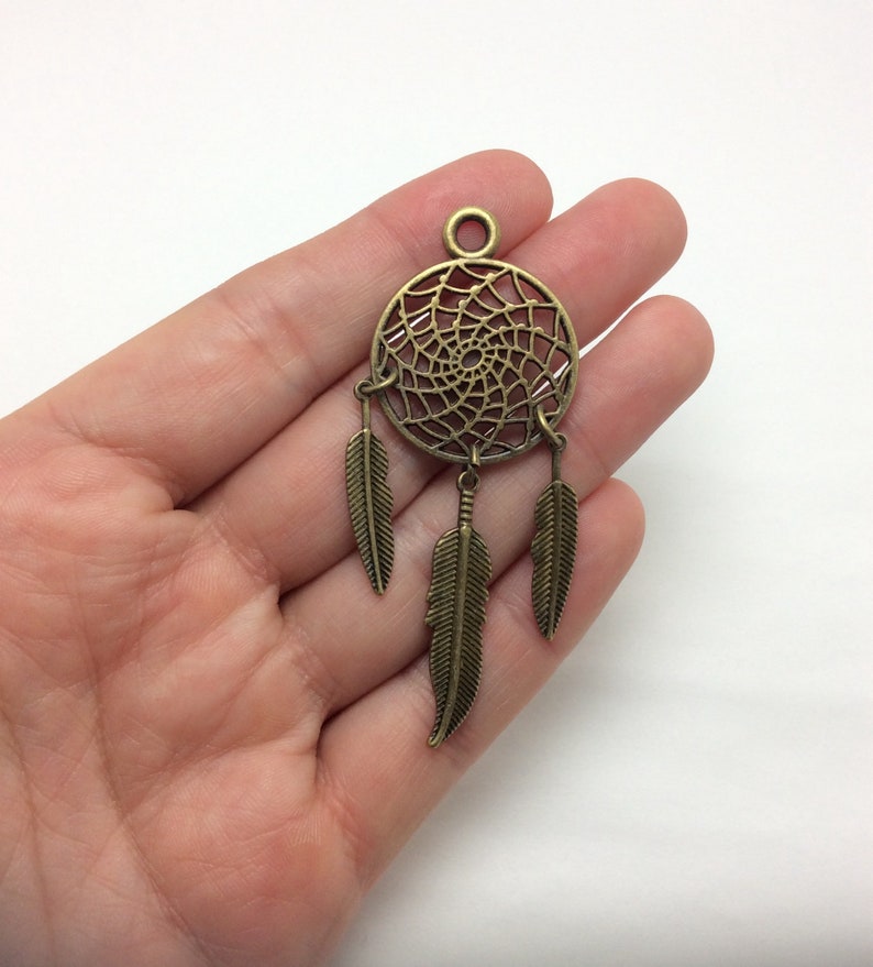 BULK 5 Dream Catcher Charm Bronze Tone 51786 Etsy