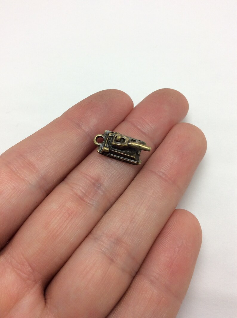 20 Army Tank Charms Bronze Tone 5-1800