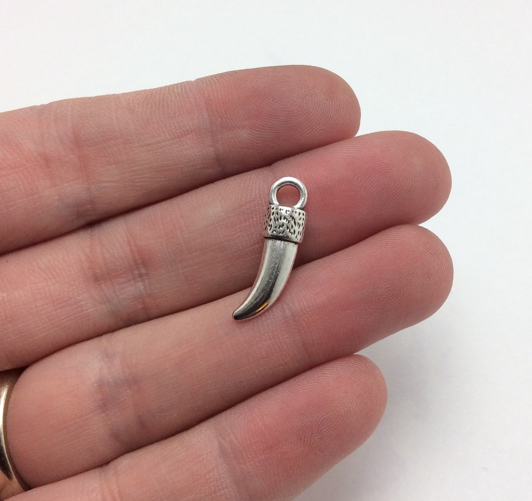 BULK 40 Italian Horn Charms Antique Silver Tone Music 51471 Etsy