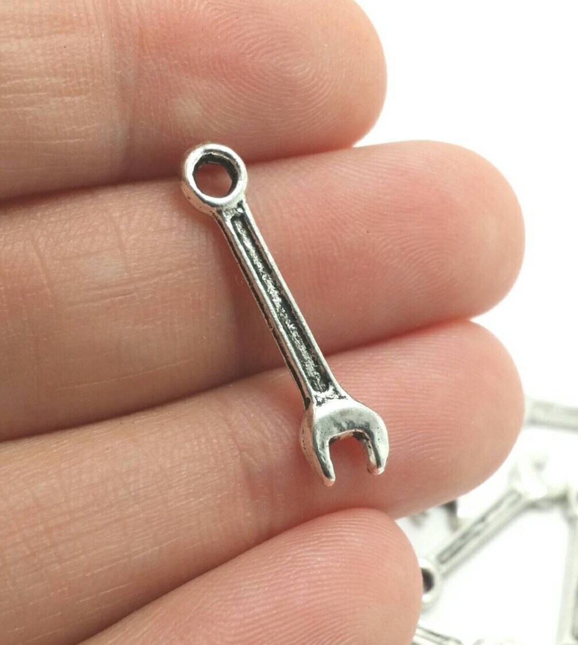 10 Wrench Charms Silver Tone Tool Construction 11078 Etsy