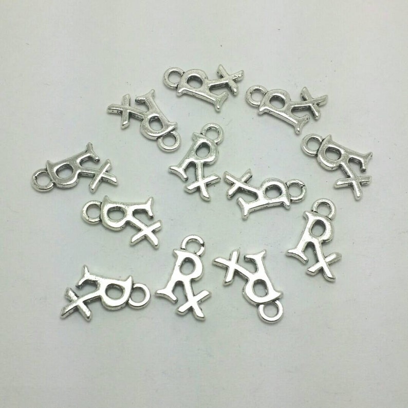 5-1330 BULK 60 Rx Charm Antique Silver Tone Medical Nurse Doctor